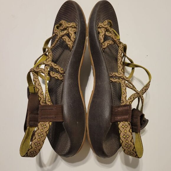 11 CHACO VIBRAM TAN BROWN ADJUSTABLE STRAP ACTIVE OUTDOOR SANDALS - Picture 6 of 10